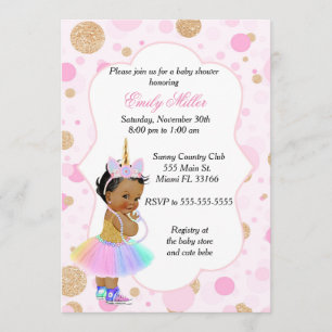 Invitation Baby shower Unicorn Vintage 3