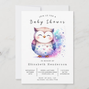 Invitation Baby shower unique de chouette modifiable