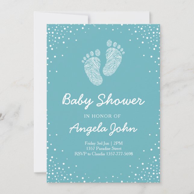 Invitation Baby shower unisex (Devant)