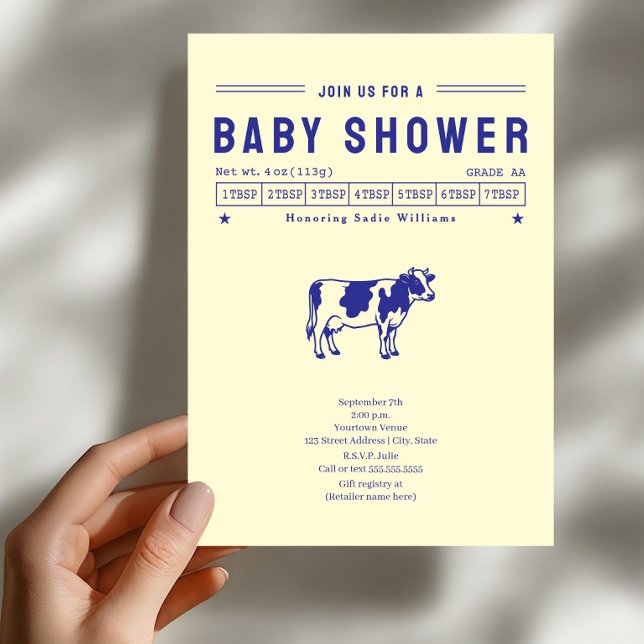 Invitation Baby Shower Vache à Beurre (Créateur téléchargé)
