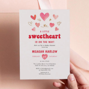 Invitation Baby shower Valentine Little Sweetheart