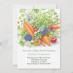 Invitation Baby shower végétarien du marché agricole