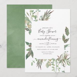 Invitation Baby shower verdoyant
