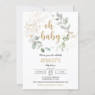 Invitation baby shower verdoyant