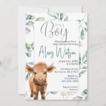 baby shower verdoyant de vache de montagne