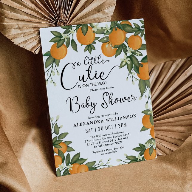 Invitation Baby shower verdoyant orangé Whimsical (Créateur téléchargé)