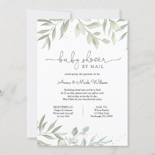 Invitation Baby shower verdoyant par courrier