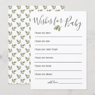 Invitation Baby shower Verdoyant Voeux Pour Bébé