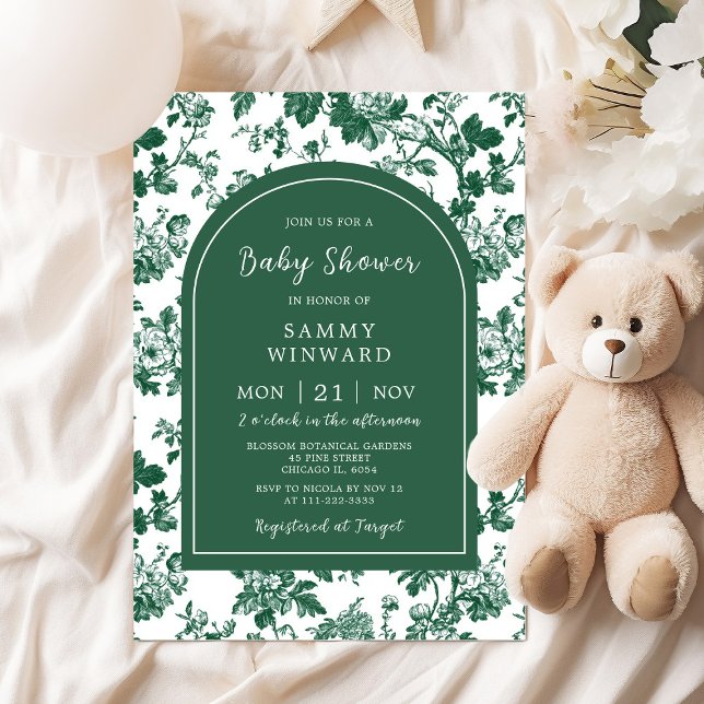 Invitation Baby Shower Vert Antique de Style Chinois (Créateur téléchargé)