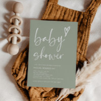 Baby shower vert Boho Heart Sage