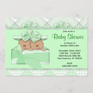 Invitation Baby shower vert doux MIGNON