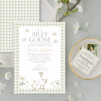 Baby shower vert En vichy oie blanche