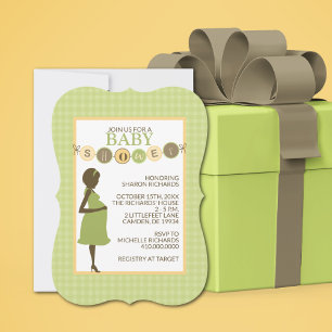 Invitation Baby shower vert et jaune