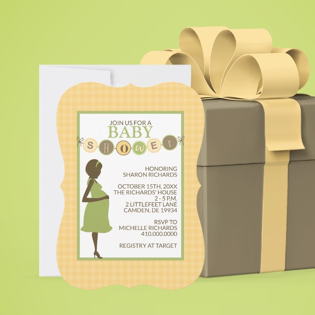 Invitation Baby shower vert et jaune (Créateur téléchargé)