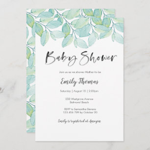 Invitation Baby shower vert - neutre pour les femm