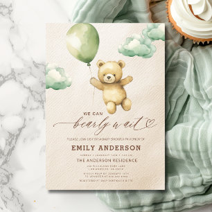 Invitation Baby shower vert neutre pour les femmes en attente