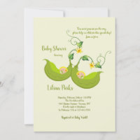 Invitation Baby shower vertical à deux pois
