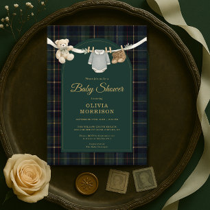 Invitation Baby Shower Vêtements Ours en Peluche V