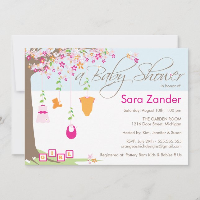 Invitation Baby shower - Vêtements pour bébés (Devant)
