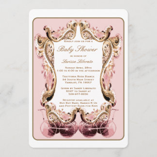 Invitation Baby shower victorienne