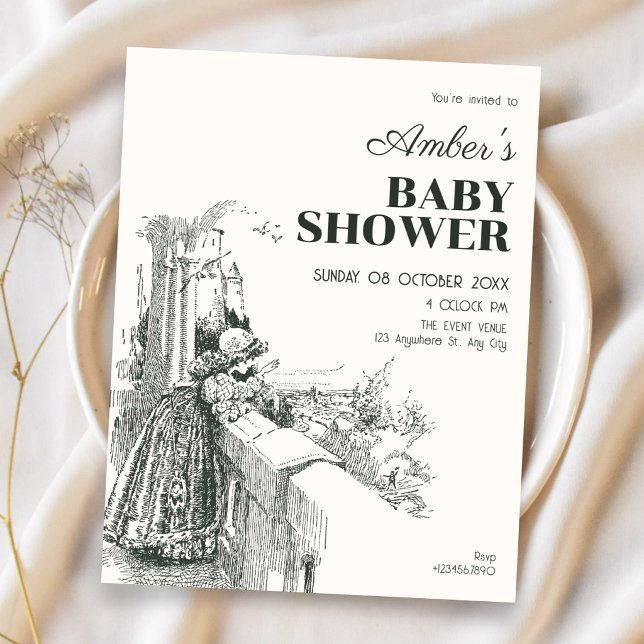 Invitation Baby shower vintage (Créateur téléchargé)