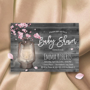 Invitation Baby shower Vintage à fleurs de cerisier