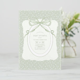 Invitation Baby Shower Vintage à pois Fantaisiste