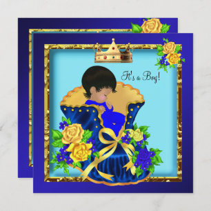 Invitation Baby shower Vintage afro-américain Prince Boy