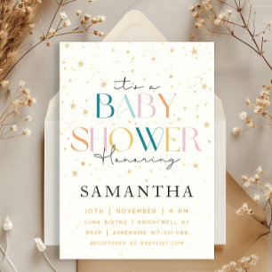 Invitation Baby shower Vintage Celestial Starry Sky