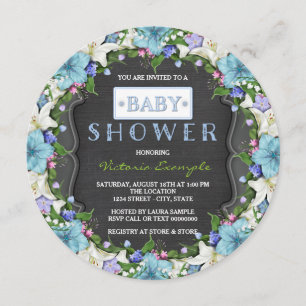 Invitation Baby shower Vintage Chalk garçons