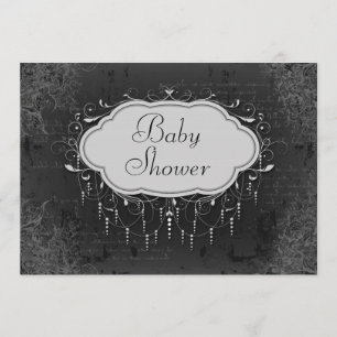 Invitation Baby shower vintage chic d'ornement de lustre