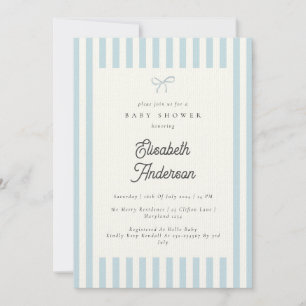 Invitation Baby shower Vintage Classic Blue