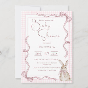 Invitation Baby shower Vintage de Bunny rose