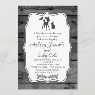 Invitation Baby shower vintage de cerfs communs de bébé de
