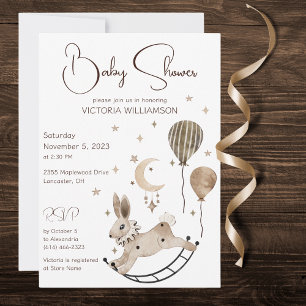 Invitation Baby shower vintage de jouets et de ballons de lap