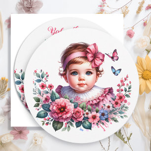 Invitation Baby shower vintage de la petite fille