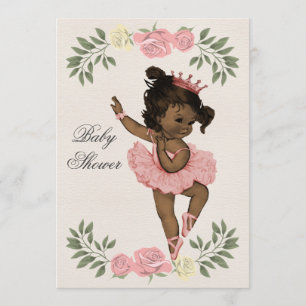 Invitation Baby shower vintage de lauriers de roses de