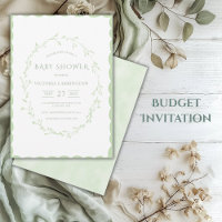 Baby shower Vintage du cadre de pétoncle vert budg