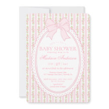 Baby Shower Vintage Fancy Floral Rose et Blanc