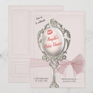 Invitation Baby shower vintage féminin classique