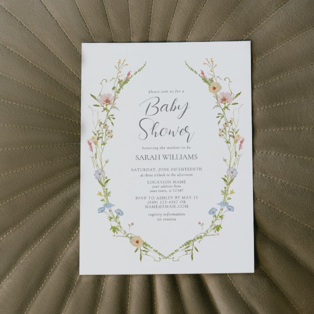 Invitation Baby shower Vintage fleur sauvage Garden (Spring Blooms: A Floral Baby Shower Celebration!)