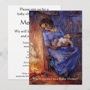 Invitation Baby Shower Vintage, l'homme est en mer Van Gogh