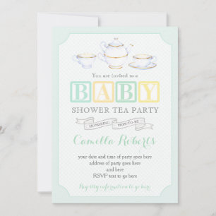 Invitation Baby shower Vintage neutre pour les femmes Tea Par