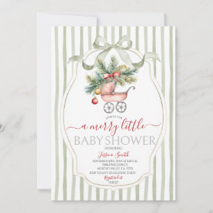 Invitation Baby shower vintage Noël Bébé Carrosse