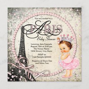 Invitation Baby shower Vintage Paris