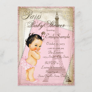Invitation Baby shower vintage Paris