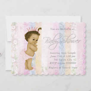 Invitation Baby shower vintage Pastel Rainbow