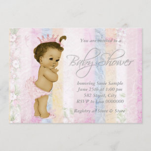 Invitation Baby shower Vintage Pastel Rainbow