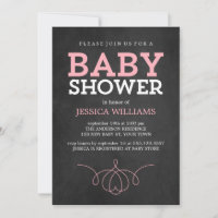 Baby shower Vintage Pink Chalkboard