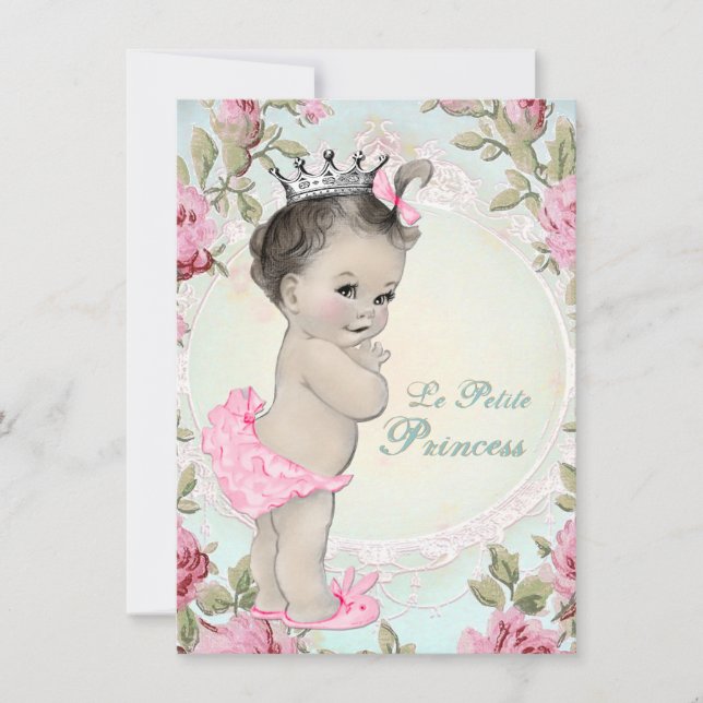 Invitation Baby-Shower Vintage Princess (Devant)